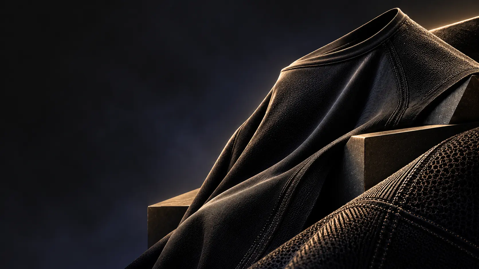 Sculptural premium technical fabric and tailored seam details